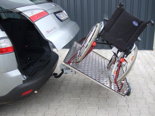 ALUTRANS Heckträger für Rollstuhl Meyra Hurricane für d. Anhängerkupplung AHK Heckträger für Rollstuhl