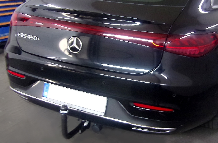 Anhängerkupplung für Mercedes EQS Limousine V297, nicht für Fzg. mit Sensor gesteuerter Heckklappe, Montage nur bei uns im Haus 2021- - V-abnehmbar