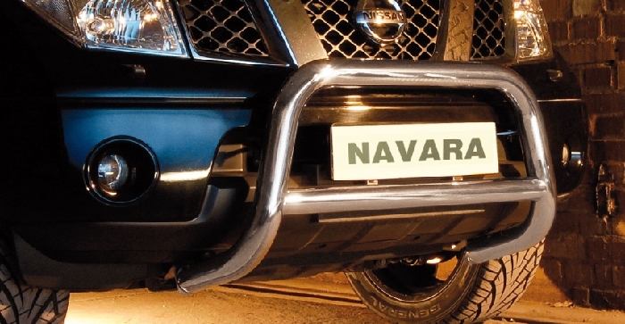 Frontschutzbügel Kuhfänger Bullfänger Nissan Navara D40 2010-2015, Steelbar Q 70mm, schwarz beschichtet