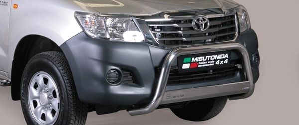Frontschutzbügel Kuhfänger Bullfänger Toyota Hi-Lux 2011-2015, Medium Bar 63mm Edelstahl Omologato Inox