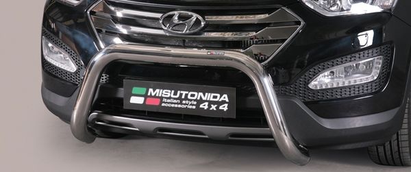 Frontschutzbügel Kuhfänger Bullfänger Hyundai Santa Fe 2016-, Super Bar 76mm Edelstahl Omologato Inox