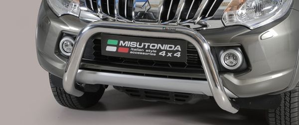 Frontschutzbügel Kuhfänger Bullfänger Mitsubishi L200 Double Cab 2015-, Super Bar 76mm Edelstahl Omologato Inox
