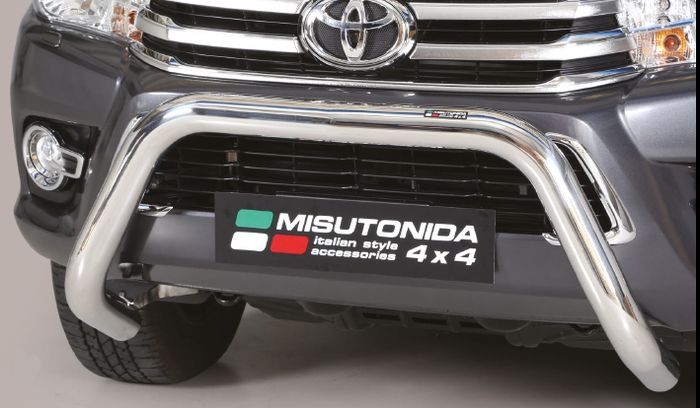 Frontschutzbügel Kuhfänger Bullfänger Toyota Hi-Lux 2015-2018, Super Bar 76mm Edelstahl Omologato Inox