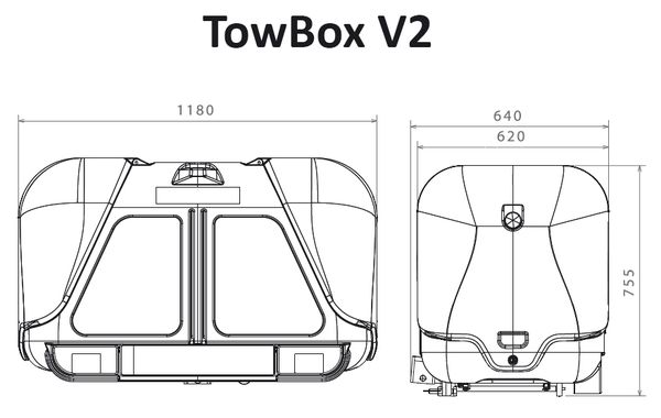 TowBox System BOX System BOX V2, grau, seitl. Beladung AHK Lastenträger