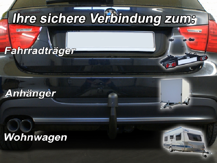 Anhängerkupplung für BMW 3er Touring E91, spez. M- Paket 2005-2010 - V-abnehmbar