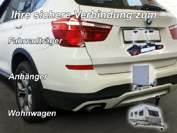 Anhängerkupplung für BMW-X3 F25 Geländekombi, Baujahr 2010-2014 Ausf.: V-abnehmbar