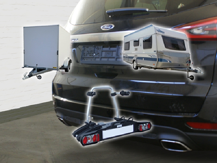Anhängerkupplung für Ford-S-Max nicht Fzg. m. Fuss Sensor Heckklappe, Baujahr 2015- Ausf.: V-abnehmbar