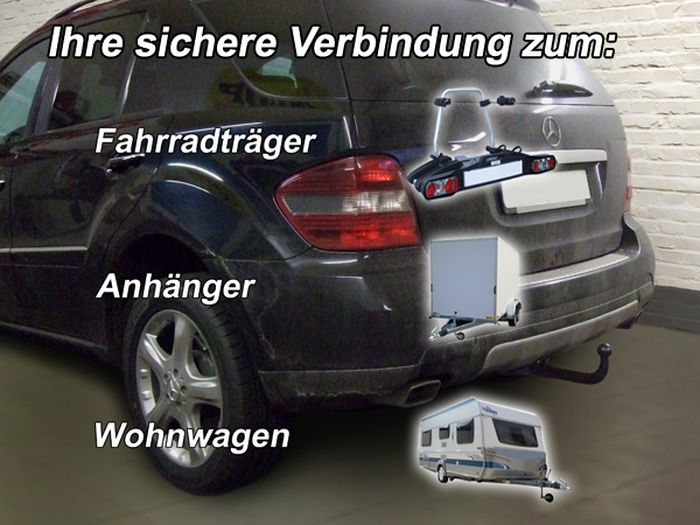 Anhängerkupplung für Mercedes-M-Klasse W164, Baujahr 2010- Ausf.: V-abnehmbar