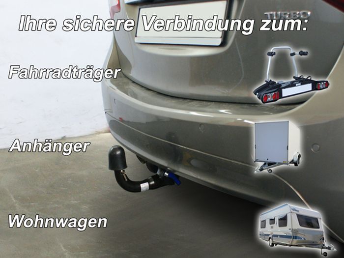 Anhängerkupplung für Opel-Meriva B, Minivan, nicht für Kfz. mit Fahrradträgersystem Flex-Fix, Baujahr 2014-