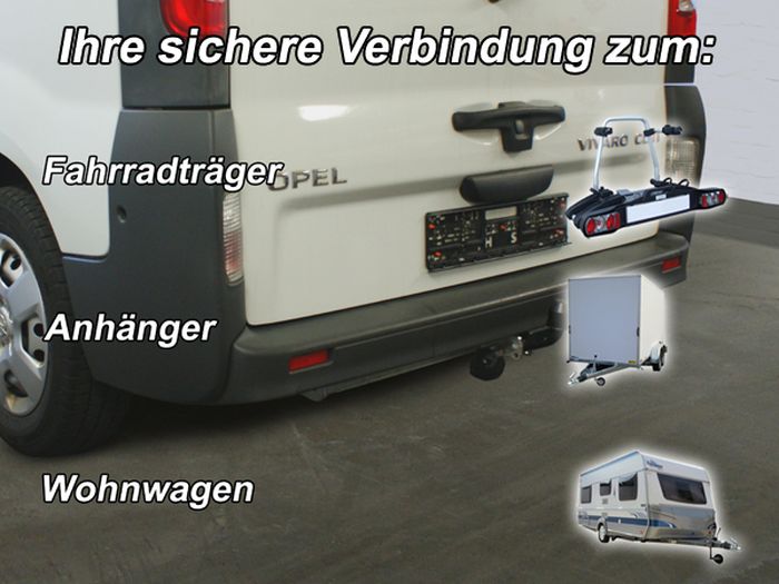 Anhängerkupplung für Opel-Vivaro Kasten/ Bus/ Kombi, Baujahr 2008-2014