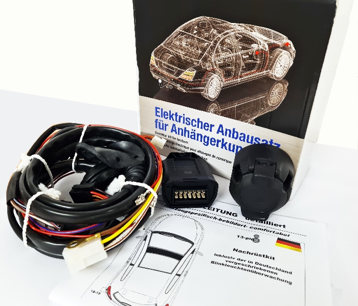 Wohnmobil Elektrosatz 13pol, VW Crafter, MAN TGE, ab 2018, incl. Adapter auf 7pol.